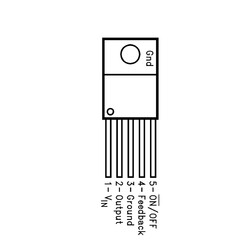 LM2576T-ADJ Ayarlanabilir Voltaj Regülatörü - TO220-5 - Thumbnail
