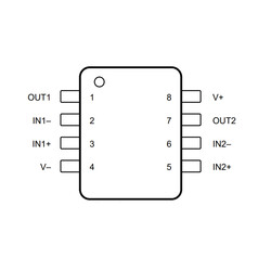 LM258DR SOIC-8 SMD OpAmp Integrated - Thumbnail