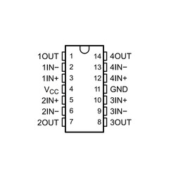 LM2902N-TI Amplifikatör Entegresi Dip14 - Thumbnail