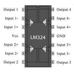 LM324N 5mA 5mV OpAmp Integrated DIP14 - Thumbnail