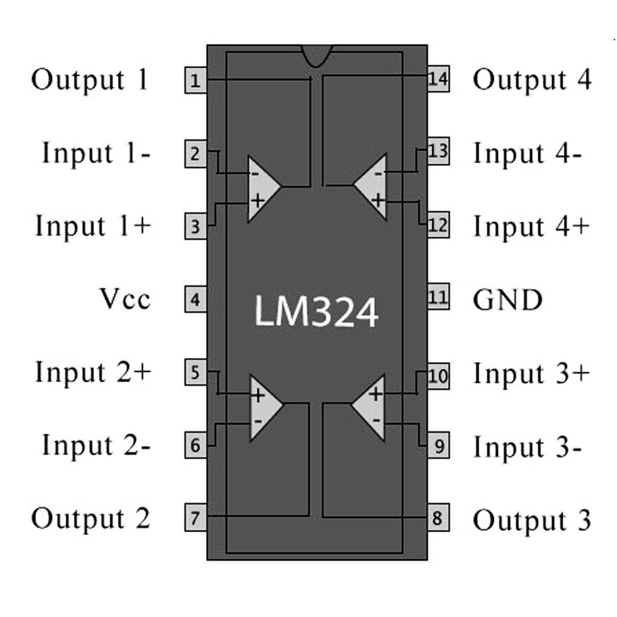 LM324N 5mA 5mV OpAmp Entegresi DIP14