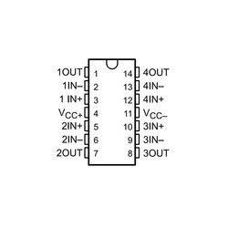 LM348N OpAmp - Dört Kanallı Amplifikatör Entegresi DIP14 - Thumbnail