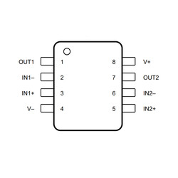 LM358 SOIC-8 SMD OpAmp Integrated - Thumbnail