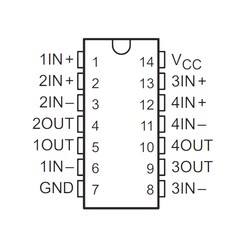 LM3900N OpAmp Entegresi Dip-14 - Thumbnail