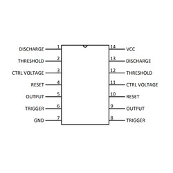LM556 DIP-14 Zamanlayıcı - Osilatör - Pulse Jeneratör Entegresi - Thumbnail