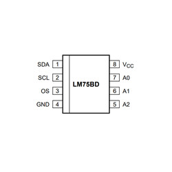 LM75BD Temperature Sensor Integrated SOIC-8 SMD - Thumbnail