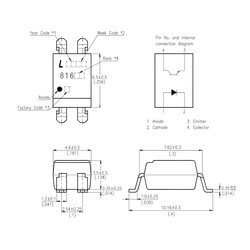 LTV-816S Transistör Çıkışlı Optocoupler SMD SMD4 Rank C - Thumbnail