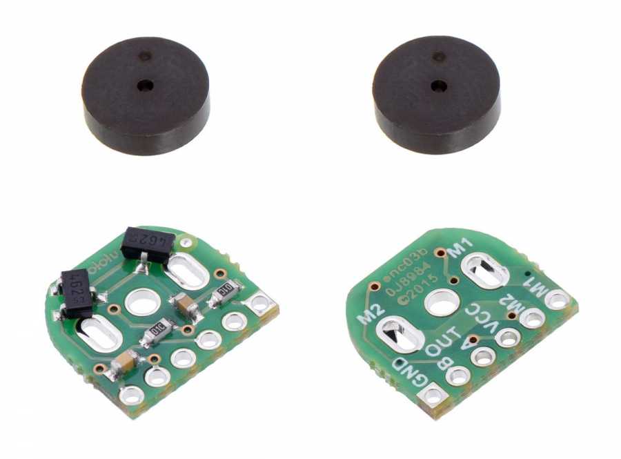 Magnetic Encoder Set for Micro Metal Gearmotors (Pair) - 12 CPR - 2.7-18V - HPCB Compatible