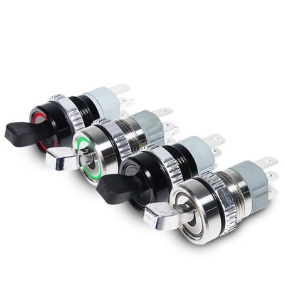 DirencNet - Mavi Ledli 3 Ayak On - Off Toggle Anahtar 16mm 220V