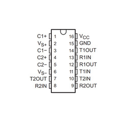 MAX232N RS Seri Protokol Entegresi PDIP-16 - Thumbnail