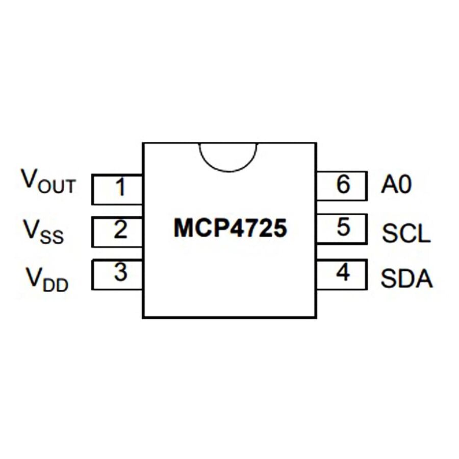 MCP4725A1T-E / CH 12-Bit SMD Digital to Analog Converter Integration SOT23-6