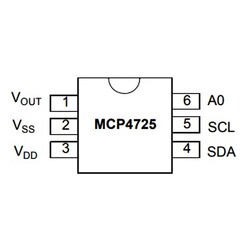 MCP4725A1T-E/CH 12-Bit SMD Dijital - Analog Çevirici Entegresi SOT23-6 - Thumbnail
