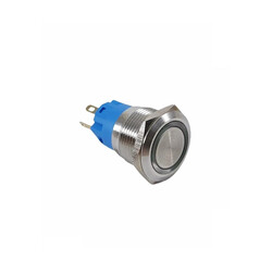 Metal Mavi Ledli Anahtarlı Buton - Drn519