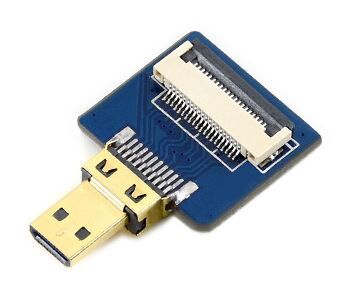 WaveShare - Micro HDMI - Konnektör Yatay Çevirici