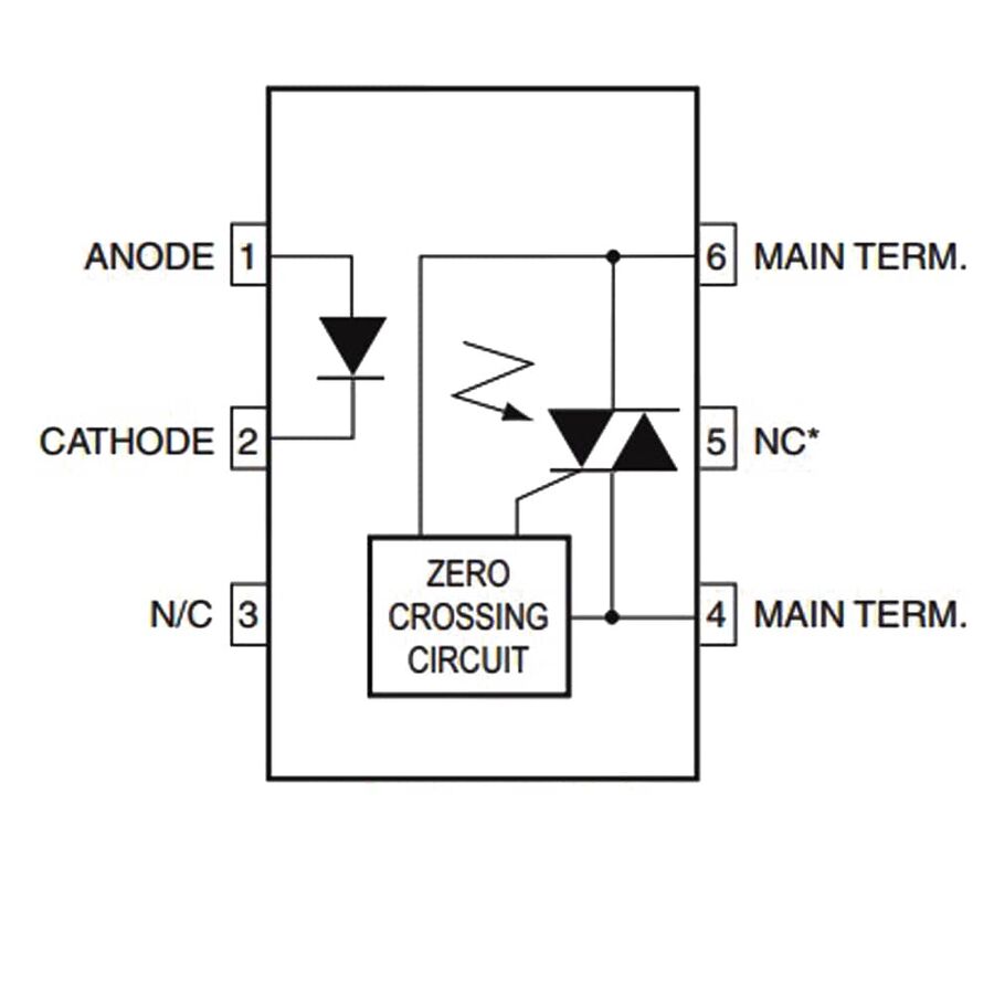 Buy MOC3043SR2M 400V 5mA SMD Triac Output Optocoupler Integrated SMD6