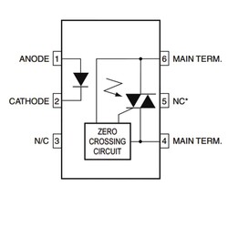 MOC3043SR2M 400V 5mA SMD Triac Output Optocoupler Integration SMD6 - Thumbnail