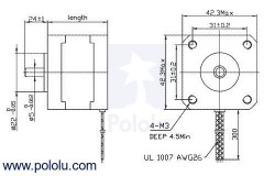 Nema 17 - 200 Step Step Motor Bipolar - 42 × 38mm - 2.8V - 1.7A - Thumbnail