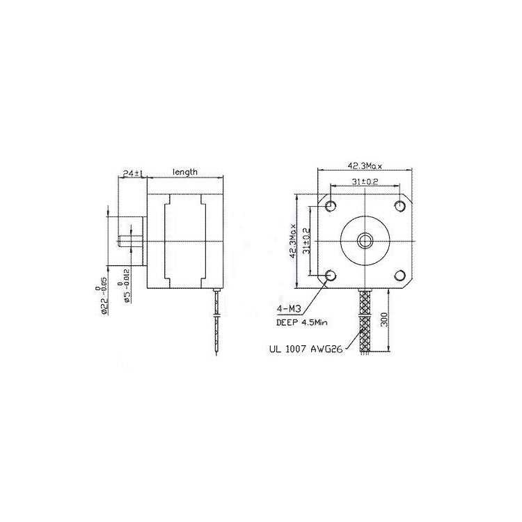 Nema 17 - 200 Step Step Motor Unipolar / Bipolar - 42 × 48mm - 4V 1.2A Buy  Affordable - ®