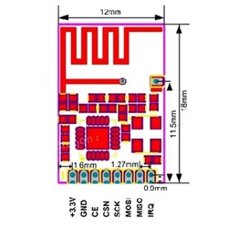 NRF24L01 2.4GHz Smd Wireless Modül - Thumbnail