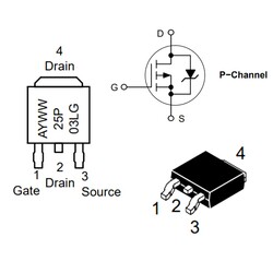 NTD25P03L 25A 30V P Kanal Mosfet To252 - Thumbnail