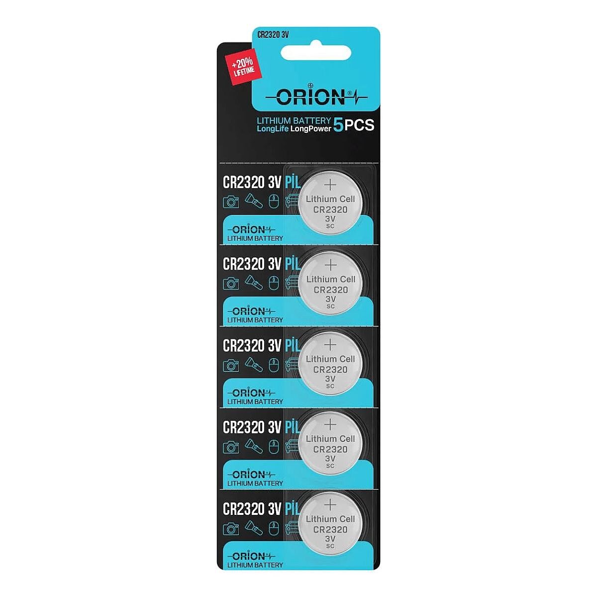 Orion CR2320 3V Lityum 5’li Paket Pil - 1