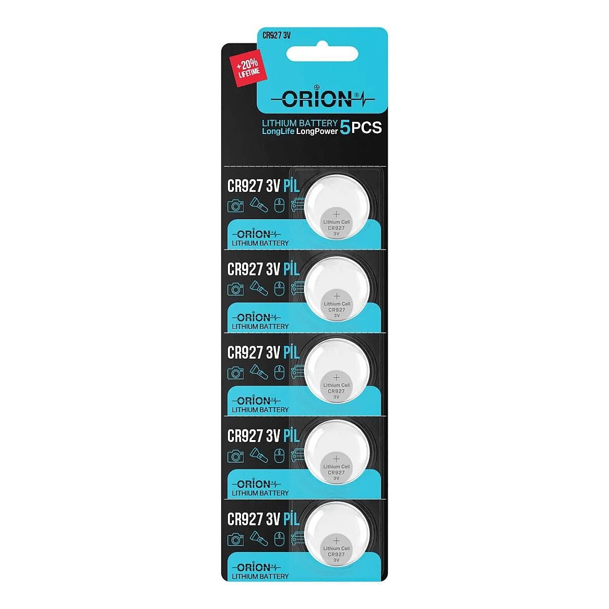 Orion CR927 3V Lityum 5’li Paket Pil - 1