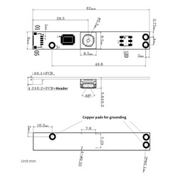 OV5640 1080P 5MP Video Kaydı USB Kamera (B) 2592×1944 68° FOV - Thumbnail