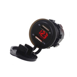 Pano Tipi Voltmetreli 2'li USB Giriş - 5V 1A/5V 2,1A