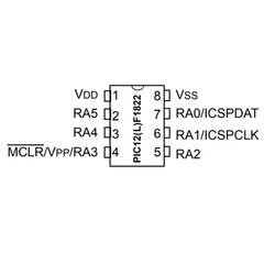 PIC12F1822 I / P 8-Bit 32MHz Microcontroller DIP8 - Thumbnail