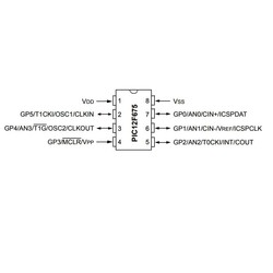 PIC12F675 I / P 8-Bit 20Mhz Microcontroller DIP8 - Thumbnail