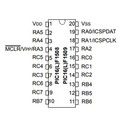 PIC16F1509 I / SO SMD SOIC-20 8-Bit 20 MHz Microcontroller - Thumbnail