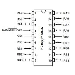 PIC16F1827-I/P PDIP-18 8-Bit 32MHz Mikrodenetleyici - Thumbnail