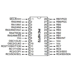 PIC16F72 I / SP DIP-28 8-Bit 20 MHz Microcontroller - Thumbnail