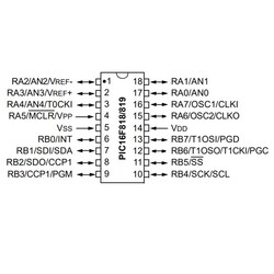 PIC16F819 I/SO SMD SOIC-18 8-Bit 20 MHz Mikrodenetleyici - Thumbnail