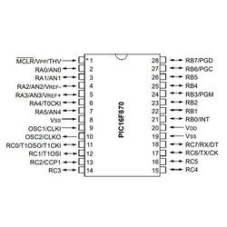 PIC16F870 I/SP SPDIP-28 8-Bit 20 MHz Mikrodenetleyici - Thumbnail