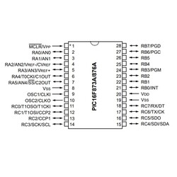 PIC16F876A I / SO SMD SOIC-28 8-Bit 20 MHz Microcontroller - Thumbnail