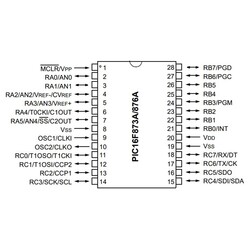 PIC16F876A I/SP DIP-28 8-Bit 20 MHz Mikrodenetleyici - Thumbnail