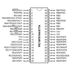 PIC16F877-20 / P PDIP-40 8-Bit 20 MHz Microcontroller - Thumbnail