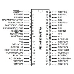 PIC16F877A-I / P DIP40 8-Bit 20MHz Microcontroller - Thumbnail