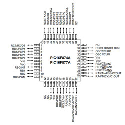 PIC16F877A I/PT SMD TQFP-44 8-Bit 20 MHz Mikrodenetleyici - Thumbnail