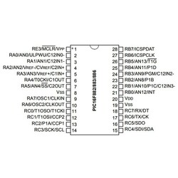 PIC16F883-I/SP SPDIP-28 8-Bit 20 MHz Mikrodenetleyici - Thumbnail