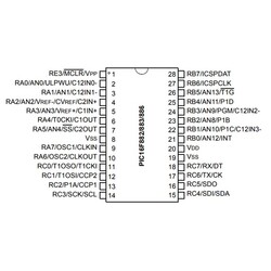 PIC16F886-I/SP SPDIP-28 8-Bit 20 MHz Mikrodenetleyici - Thumbnail