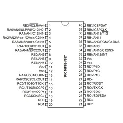 PIC16F887-I / P PDIP-40 8-Bit 20MHz Microcontroller - Thumbnail