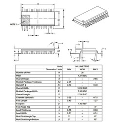 PIC18F2520 I/SO SMD SOIC-28 8-Bit 40MHz Mikrodenetleyici - Thumbnail