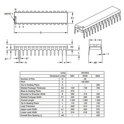 PIC18F2520 I / SP DIP-28 8-Bit 40MHz Microcontroller - Thumbnail