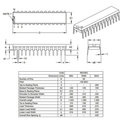 PIC18F2525 I/SP DIP-28 8-Bit 40MHz Mikrodenetleyici - Thumbnail