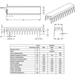 PIC18F2550 I / SP DIP-28 8-Bit 48 MHz Microcontroller - Thumbnail