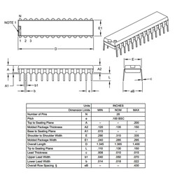 PIC18F25K22-I / SP 8-Bit 64MHz Microcontroller DIP-28 - Thumbnail