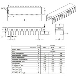 PIC18F2620 I/SP DIP-28 8-Bit 40MHz Mikrodenetleyici - Thumbnail