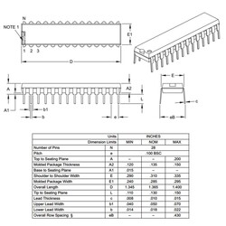 PIC18F26K22-I / SP 8-Bit 64MHz Microcontroller SPDIP28 - Thumbnail